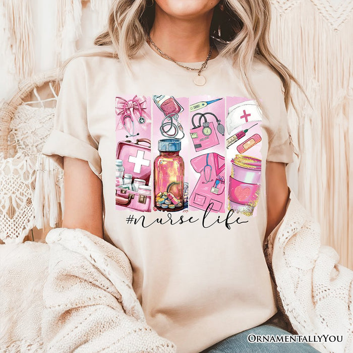 Nurse Life T-Shirt, White and Natural Medical Essentials Tee for Coquette Nurses T-Shirts OrnamentallyYou