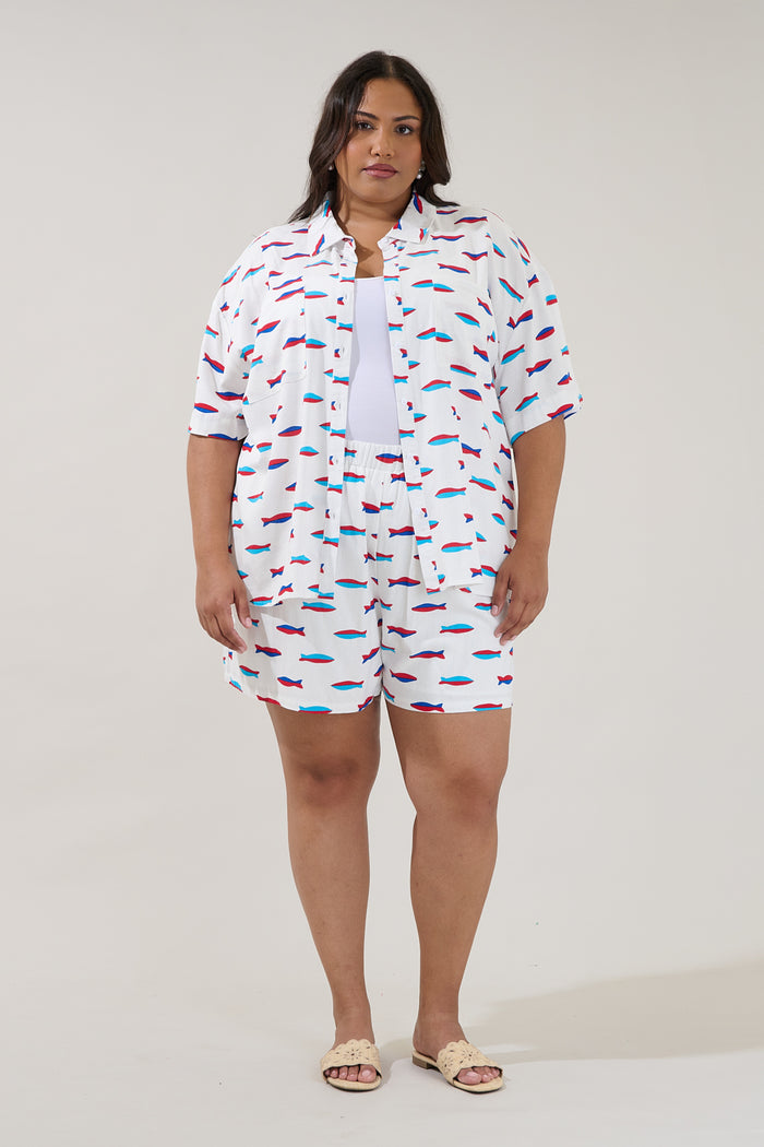 Otto Short Sleeve Button Down Shirt Fresh Catch Curve