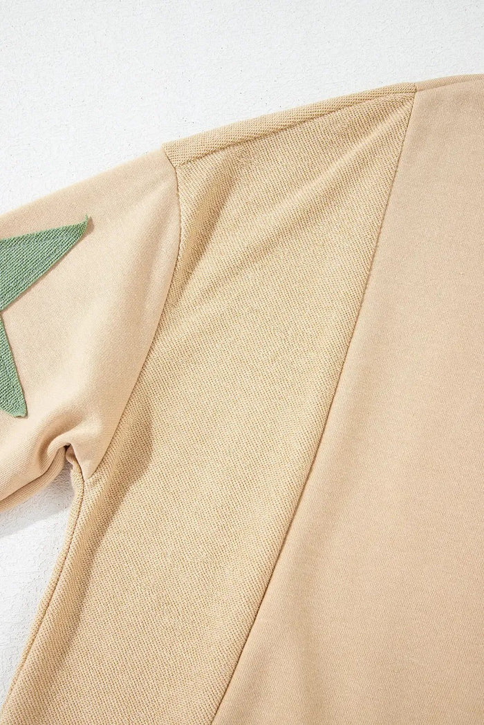 Shop Parchment Star Patchwork Exposed Seam Oversized Sweatshirt at eAura