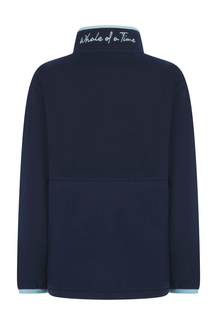 Pembroke Pullover Unisex Fleece - Navy & Light Blue - Whale Of A Time Clothing