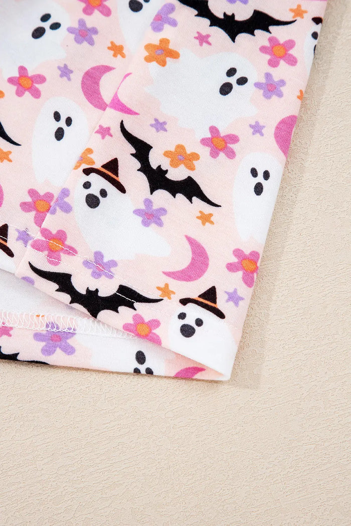 Pink Halloween Eve Haunted Honey Bat Print Pyjama Set - Loungewear & Sleepwear/Sleepwear