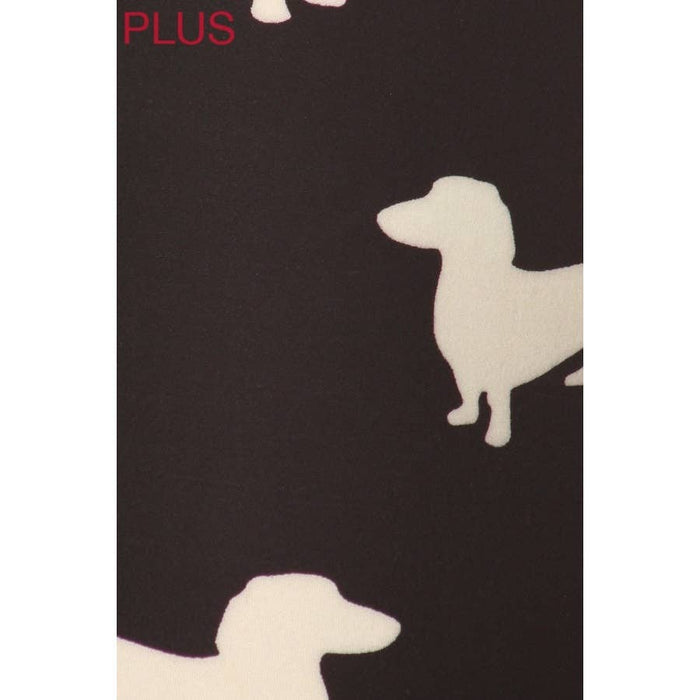 Plus Size Buttery Soft Dachshund Print Bike Shorts (1X-3X)