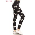 Plus Size Dachshund Print High-Waist Leggings: Buttery Soft Yoga Band (Sizes 12-22)