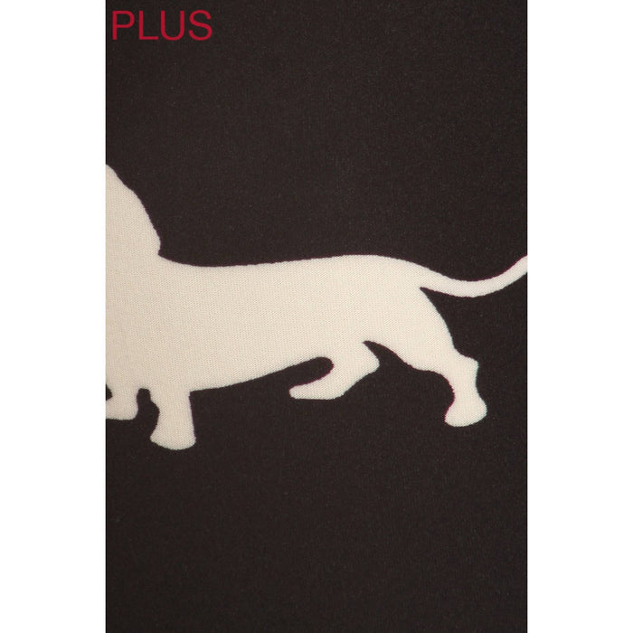 Plus Size Dachshund Print High-Waist Leggings: Buttery Soft Yoga Band (Sizes 12-22)