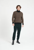 ZACH 3 Pull col rond en cachemire à motif jacquard 4 fils bi couleur