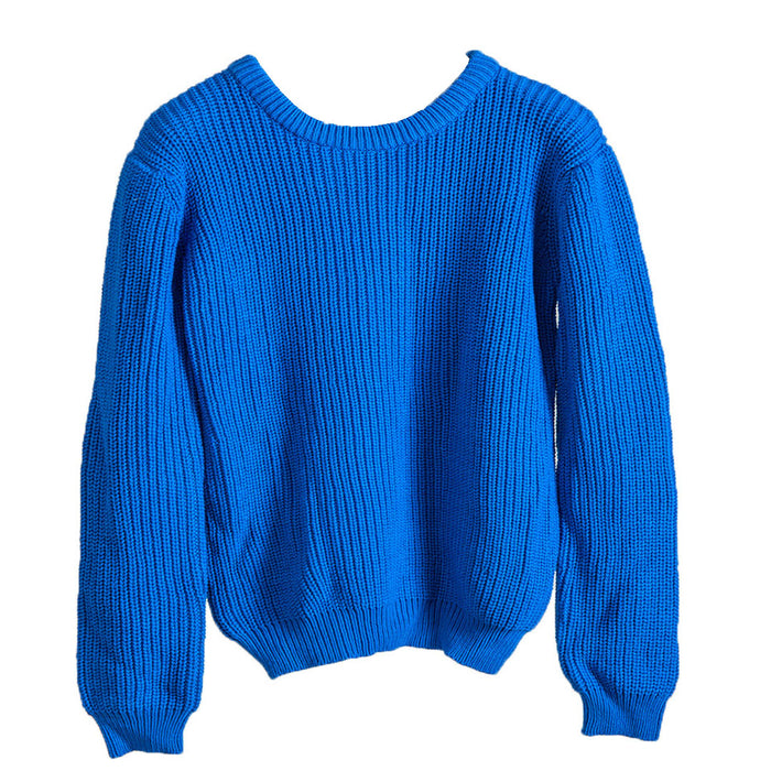 Pullover Round Neck  -Mid Blue    |  For Men   |  100% Organic Wool
