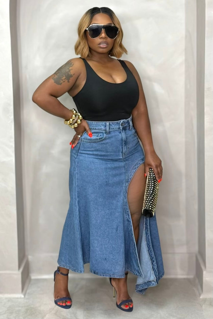 Randy Desert Drama Denim Skirt