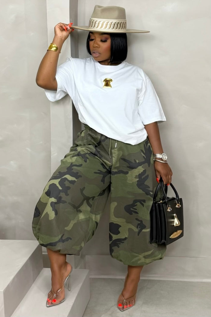 Rebel Romance Camo Cropped Pants