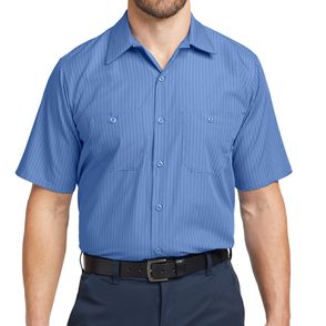 Red Kap Short Sleeve Striped Industrial Work Shirt
