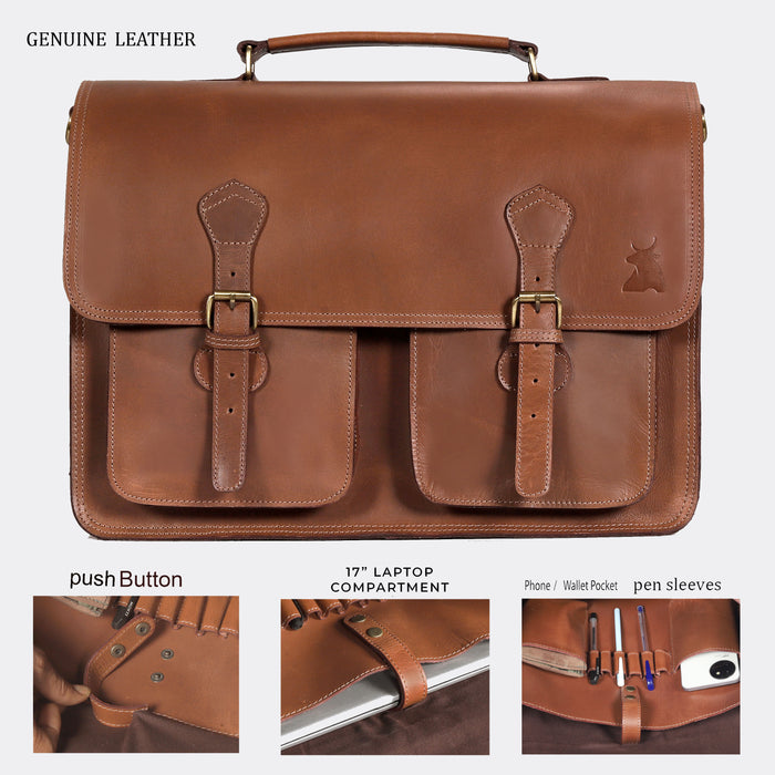 Roosevelt Buffalo Leather Briefcase