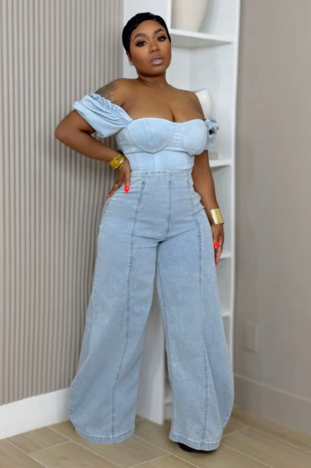 Samantha Statement Barrel Leg Denim Pants