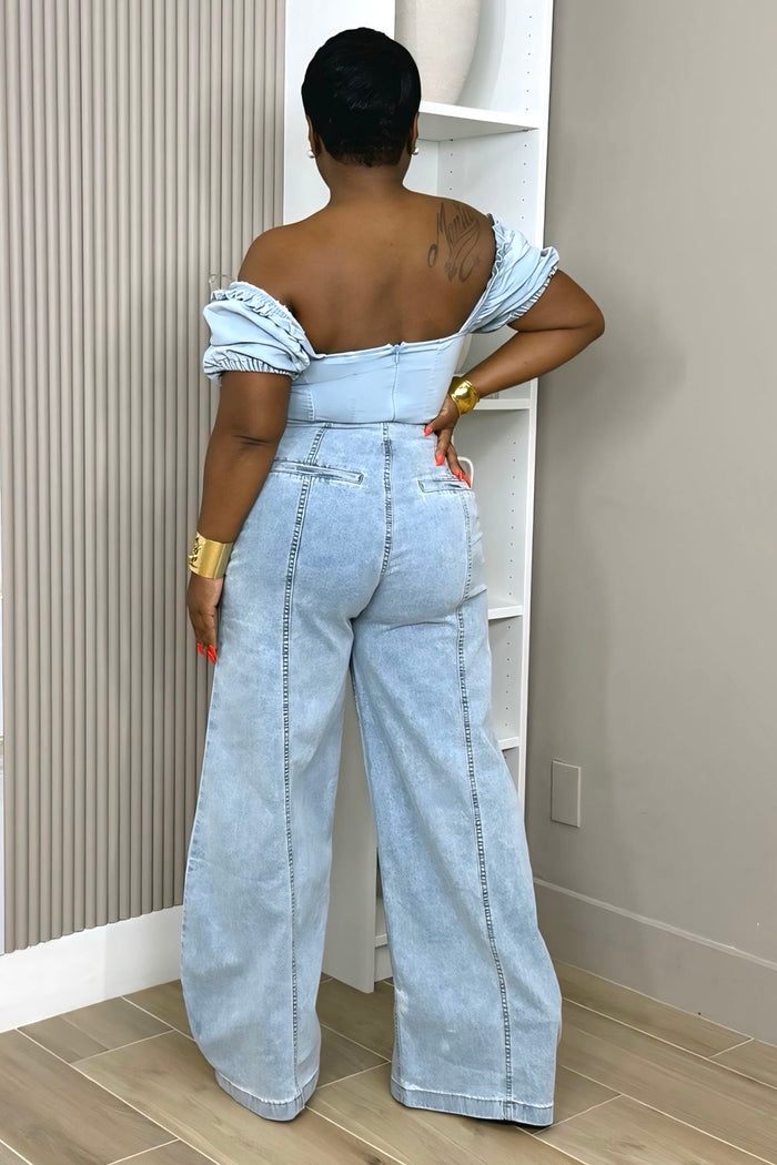 Samantha Statement Barrel Leg Denim Pants