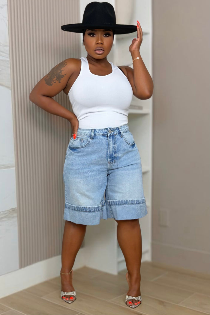 Saylor Denim Wide Cuff Jorts