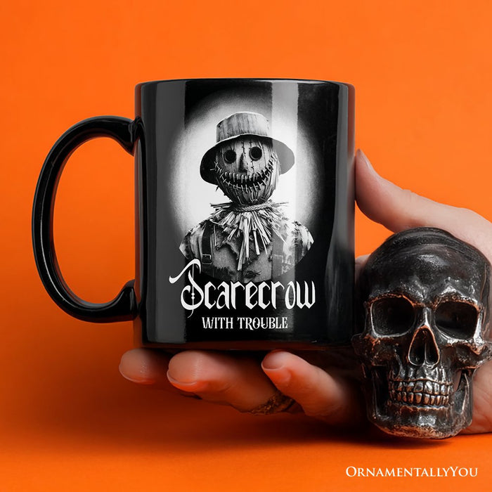 Scarecrow Spooky Portrait Personalized Mug Horror Villain Theme Halloween Gift with Custom Name Personalized Ceramic Mug OrnamentallyYou