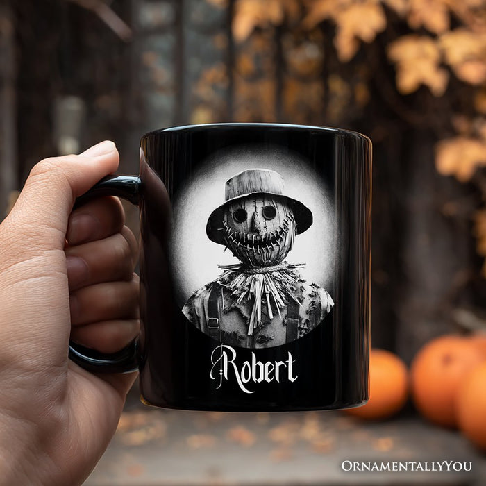 Scarecrow Spooky Portrait Personalized Mug Horror Villain Theme Halloween Gift with Custom Name Personalized Ceramic Mug OrnamentallyYou