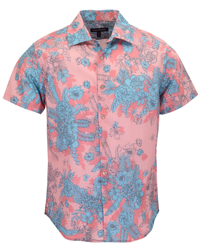 SCOTT MONO FLORAL CORAL MENS PRINTED SHIRT