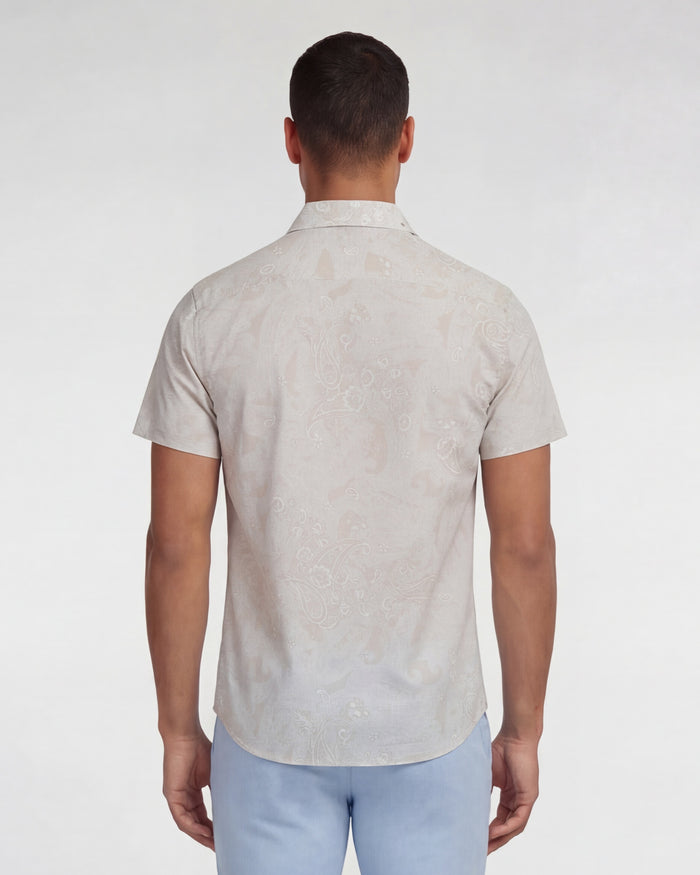 SCOTT PAISLEY EXPLOSION IVORY MENS PRINTED SHIRT