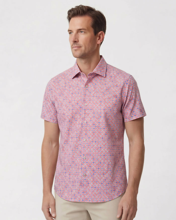 SCOTT RETRO STAR CORAL MENS PRINTED SHIRT