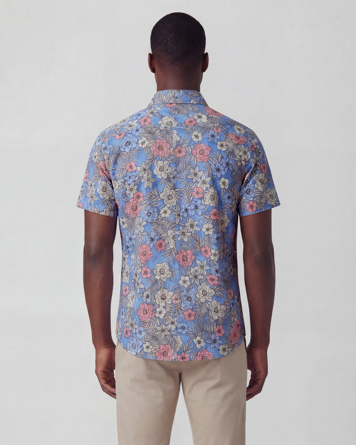 SCOTT TROPICAL MIX ROYAL MENS PRINTED SHIRT