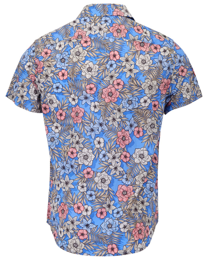 SCOTT TROPICAL MIX ROYAL MENS PRINTED SHIRT