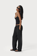 Seekers Classic Wide Leg Sweatpants in Washed Black