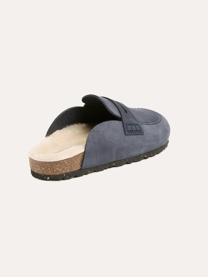 Sheepskin Lined Penny Loafer Clogs