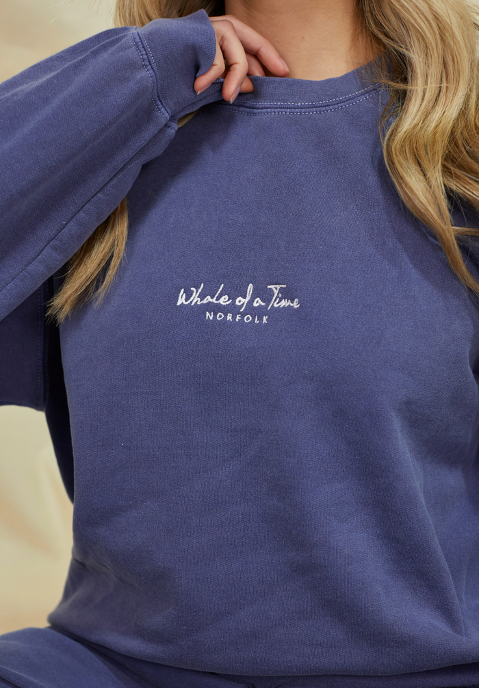 Signature Women's Sweatshirt - Stonewashed Navy - Whale Of A Time Clothing
