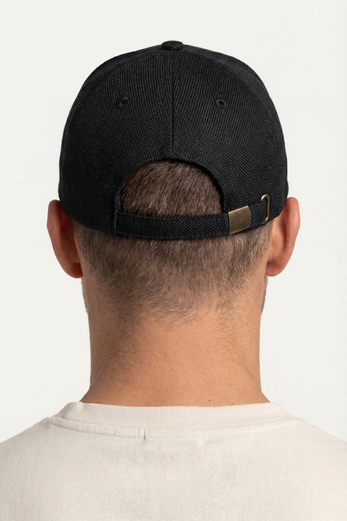 Silano Linen Cap Black