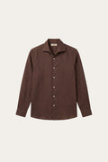 Silano Linen Shirt Dark Brown
