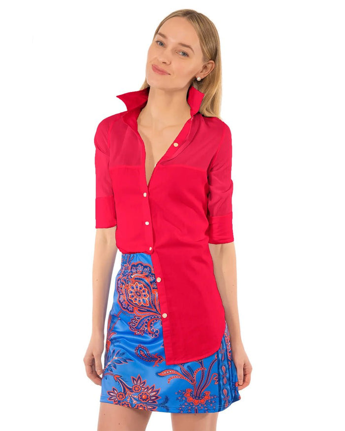 Sleek Voile Top - Coral