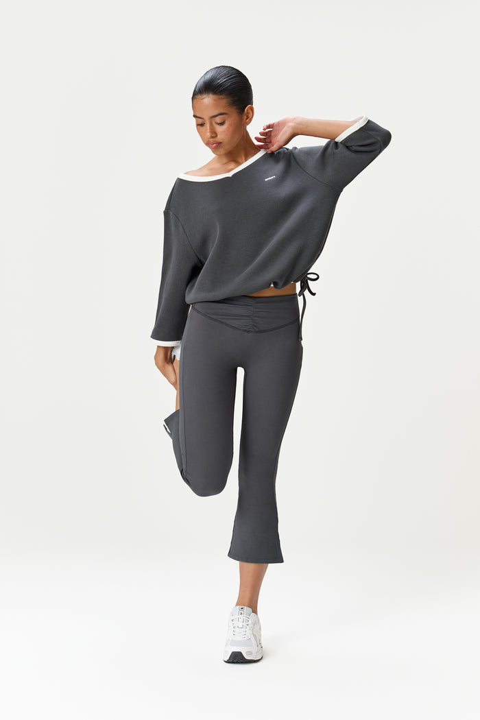 Model is 5'9" and wears a size S.