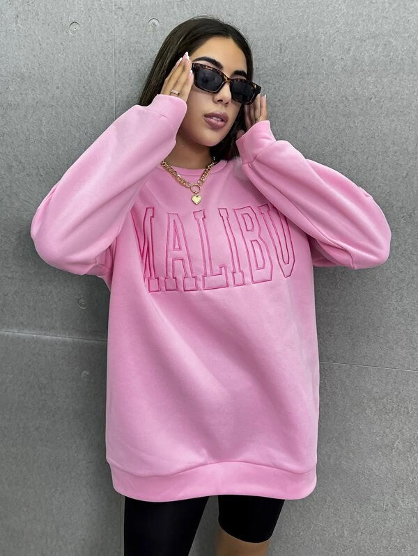 SXV  'MALIBU’ Embroidered Cool Aesthetic Sweatshirt