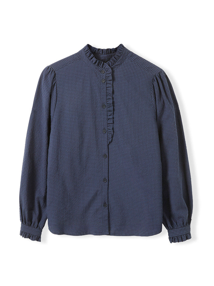 Textured Frill Collar Blouse
