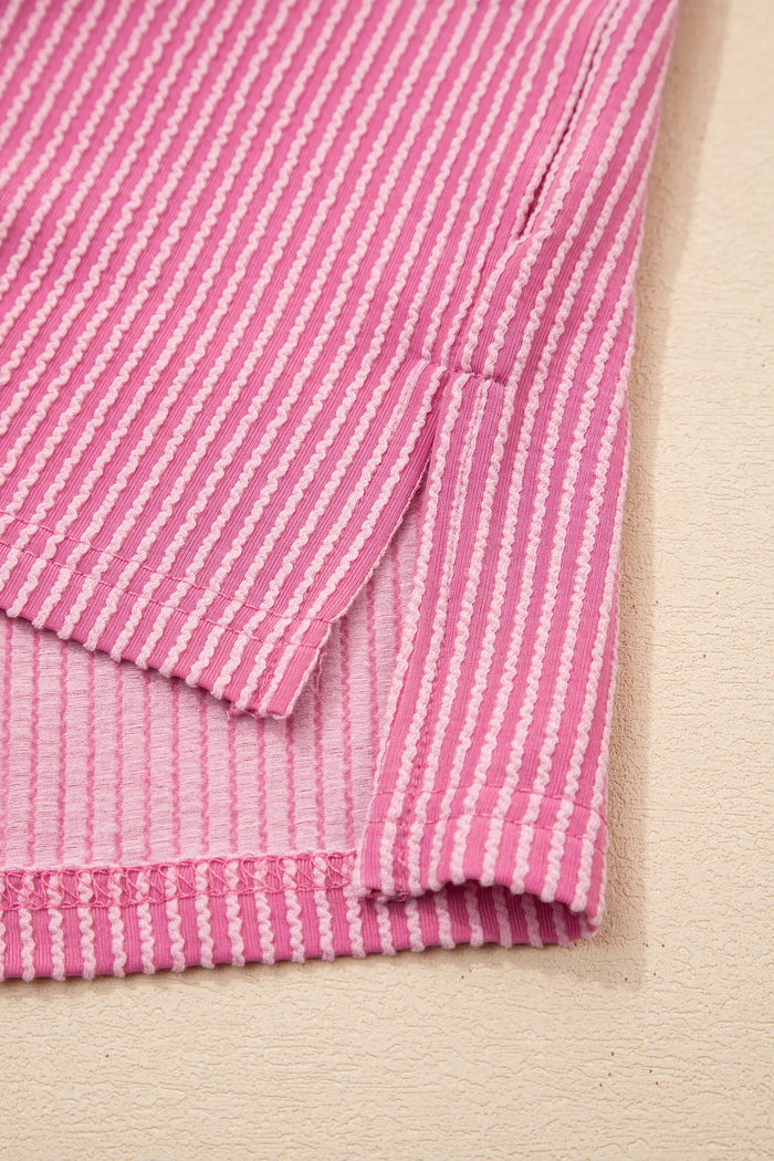 Textured Knit Exposed Stitching T-shirt – Bonbon