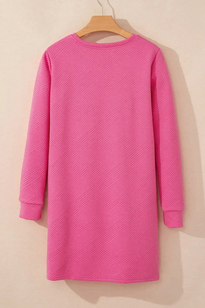 Shop Textured Long Sleeve Shift Dress at eAura