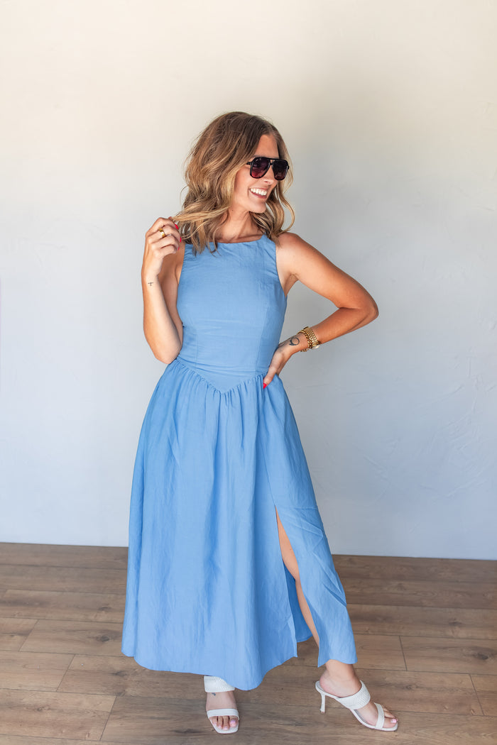 The Capri Coast Midi Dress - One Eleven Olive Boutique