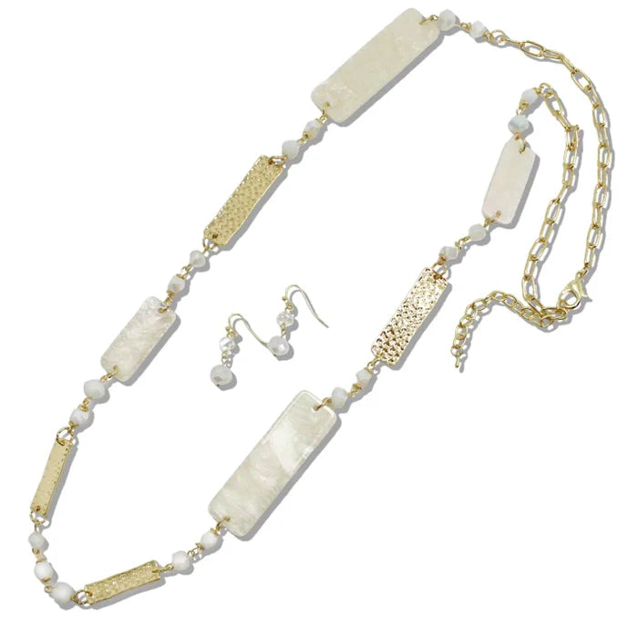 The Modern Muse Hammered Acetate Statement Necklace Set