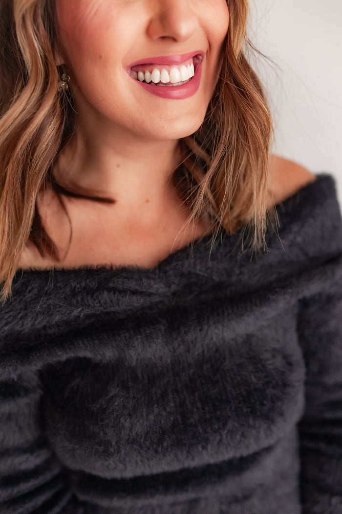 The Real Moment Fuzzy Sweater - One Eleven Olive Boutique