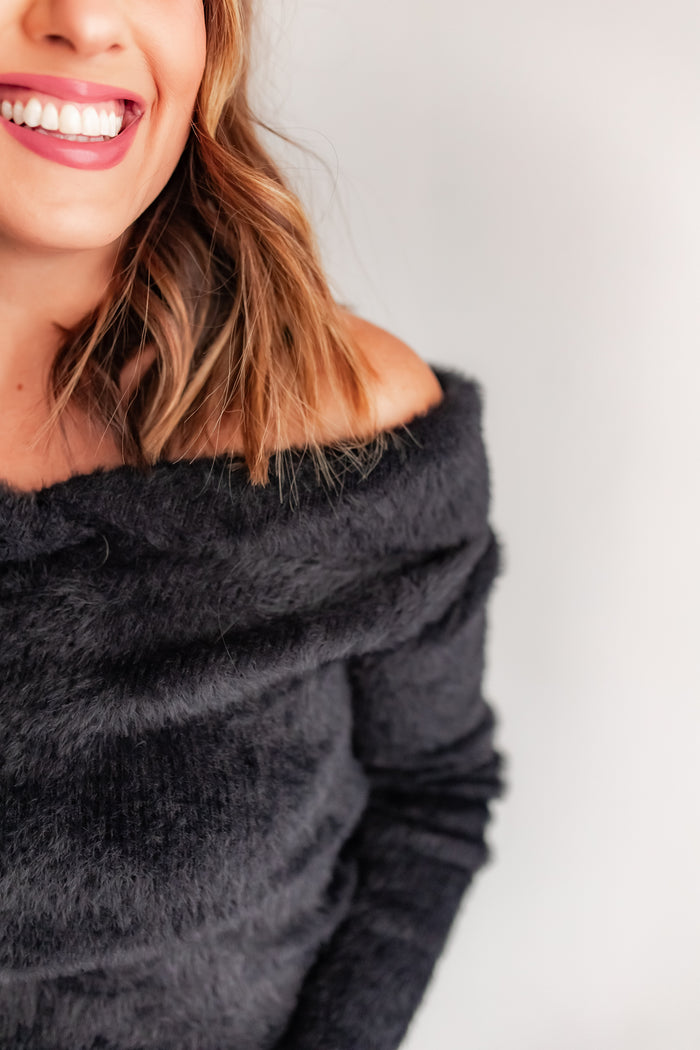 The Real Moment Fuzzy Sweater - One Eleven Olive Boutique