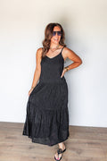 The Reid Eyelet Maxi Dress - Black - One Eleven Olive Boutique