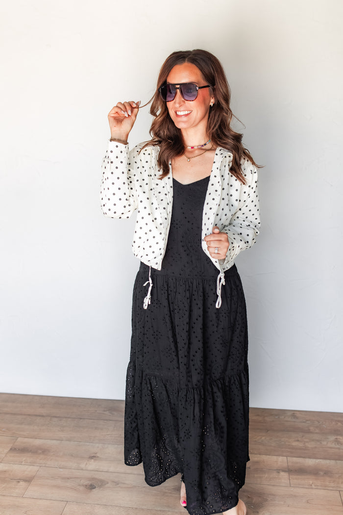 The Reid Eyelet Maxi Dress - Black - One Eleven Olive Boutique