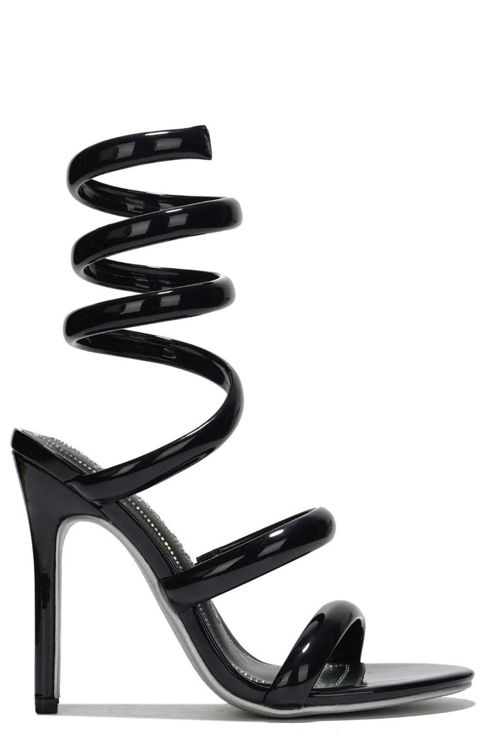 The “Wrap Me Up” Spiral Heel - Black