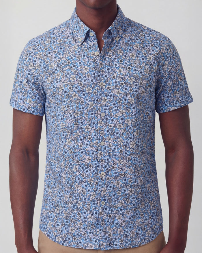 TIM FLORAL FIELD BLUE MENS PRINTED SHIRT