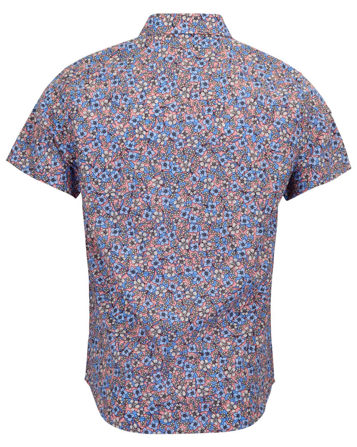 TIM FLORAL FIELD CORAL MENS PRINTED SHIRT