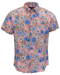 TODD TROPICAL MIX CORAL MENS KNIT SHIRT