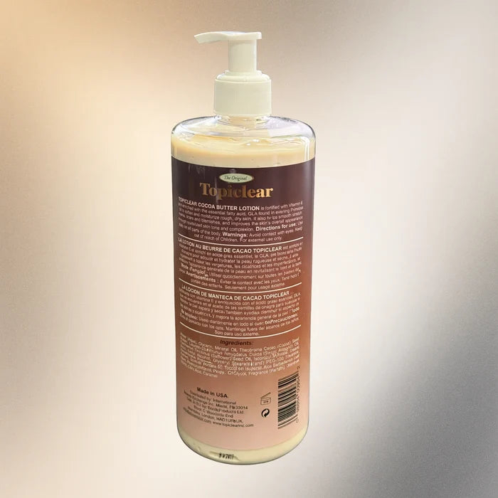 Topiclear 3-in-1 Hand & Body Lotion – Benefits 32 Oz 1100 Ml (Cocoa Butter + Shea Butter + Carrot Butter)