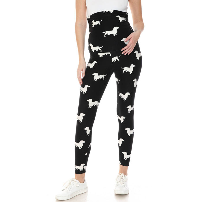 Ultra-Soft Dachshund Print Maternity Leggings