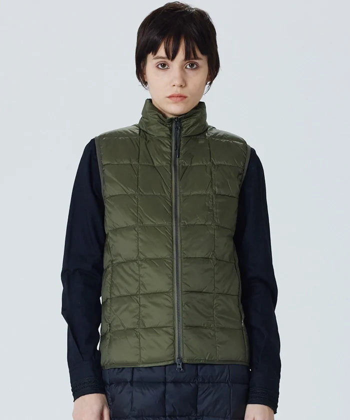 TAION Unisex Basic Hi-Neck W-Zip Down Vest