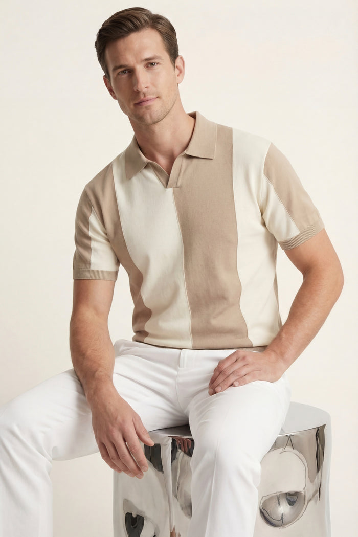 Valtero Colorblock Polo Khaki