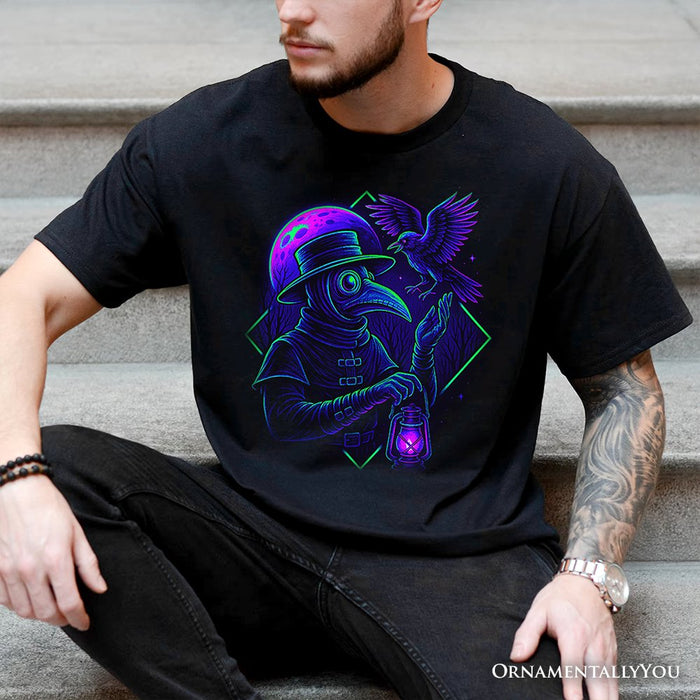 Vaporwave Plague Doctor T-Shirt, Retro Neon Horror Vibes Halloween Tee T-Shirts OrnamentallyYou